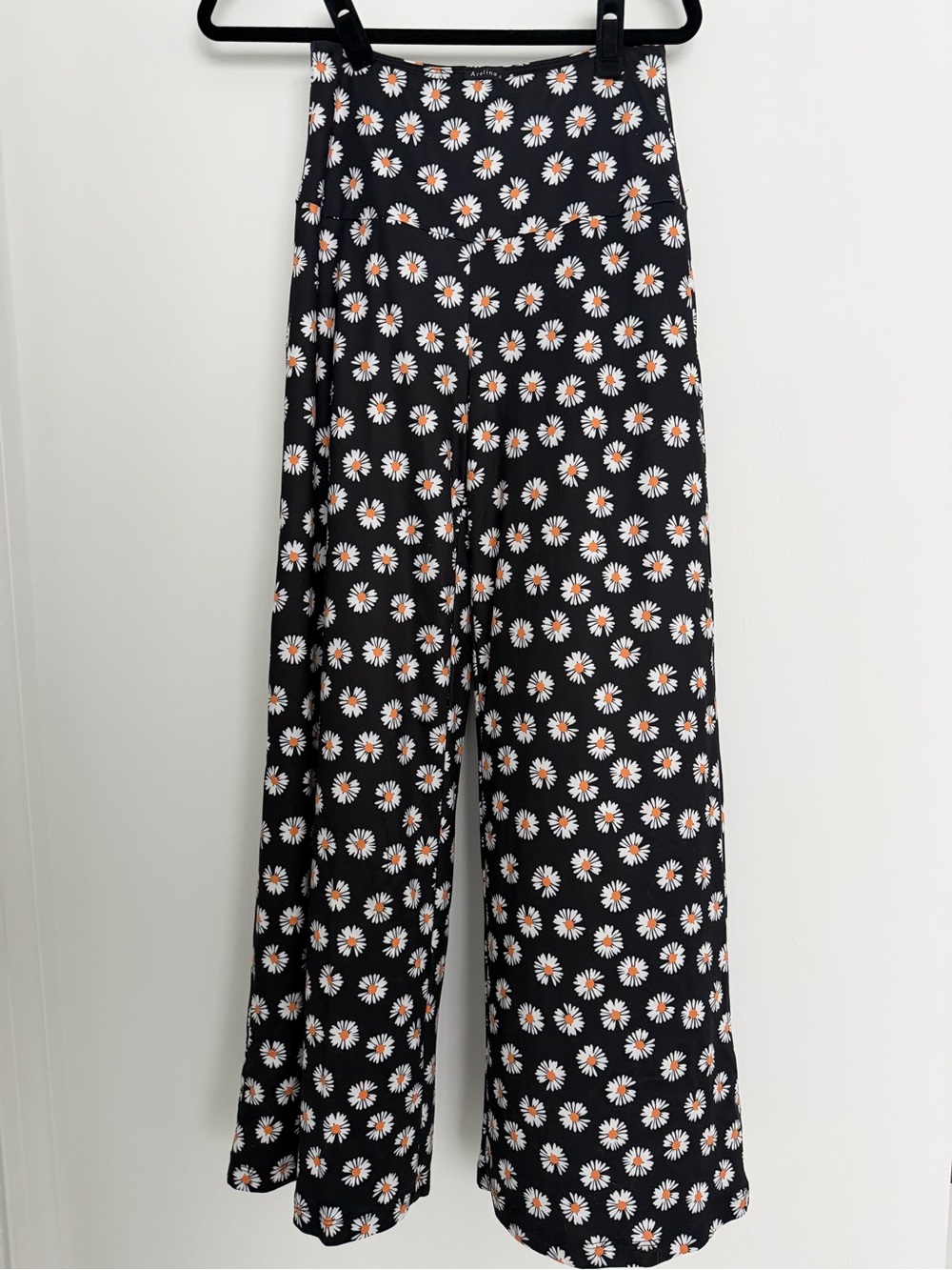High rise Wide-Leg Daisy Print Pants - Blue/White